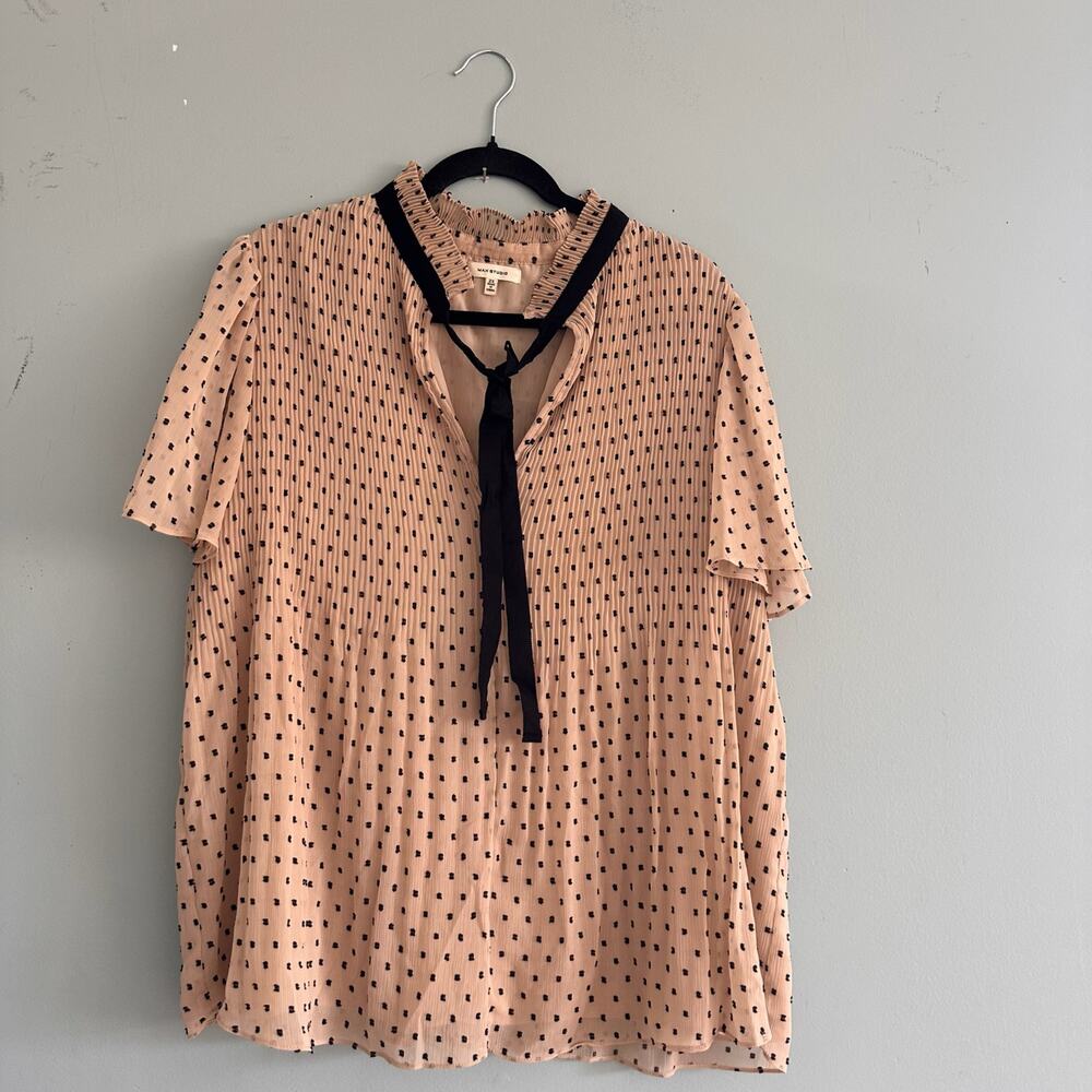 Max Studio 2X Pleated Blouse